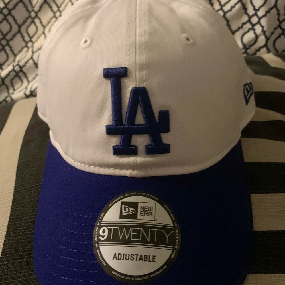 New Era adjustable LA Blue and White Hat